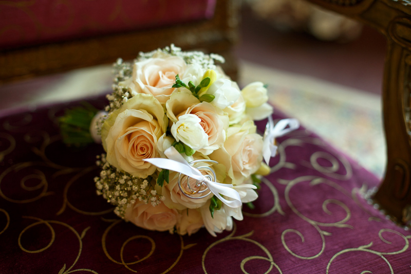 fleuriste Nord bouquet de la mariée roses gypsophile myosotis