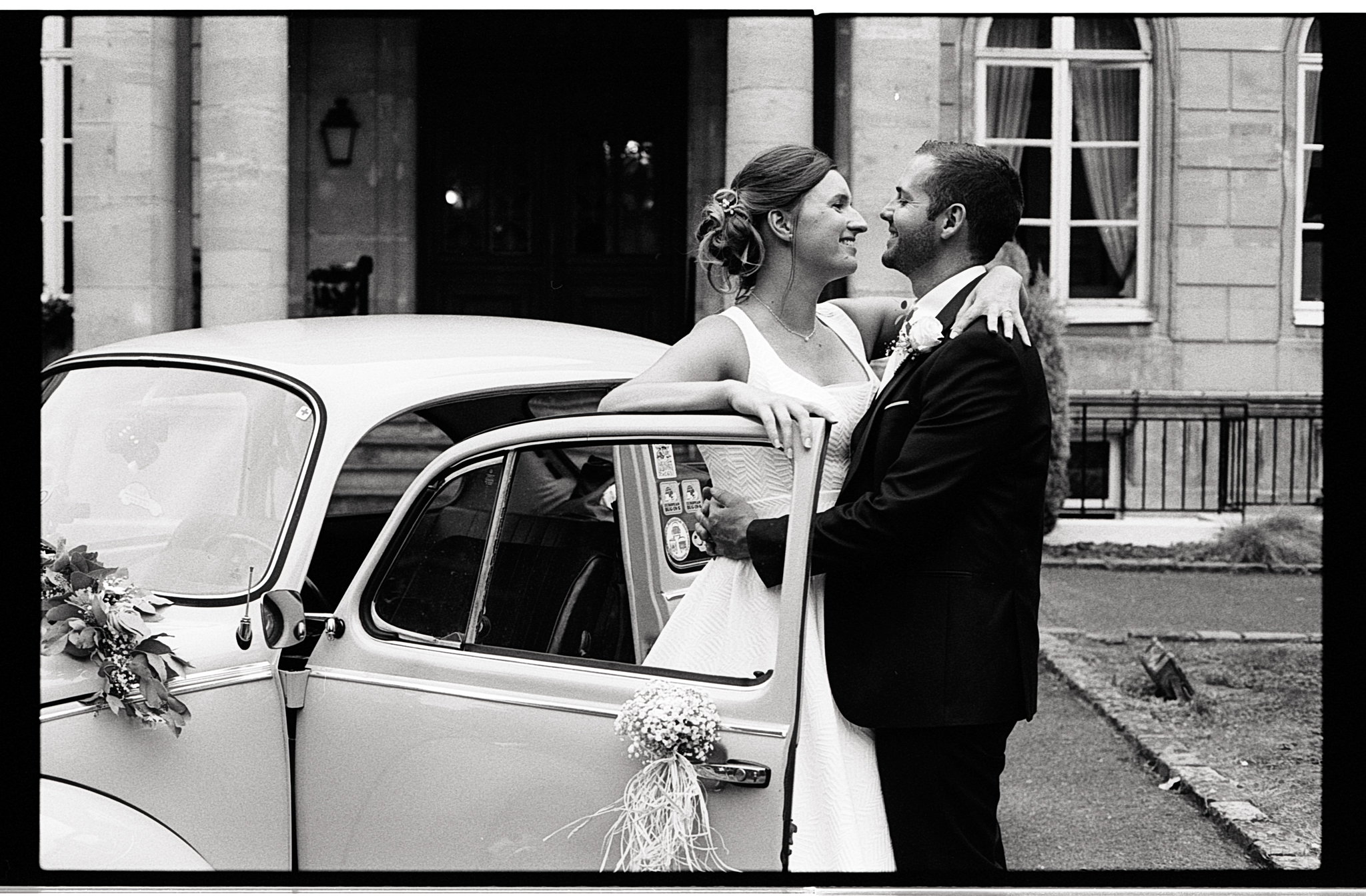 photo noir et blanc couple mariage Nord