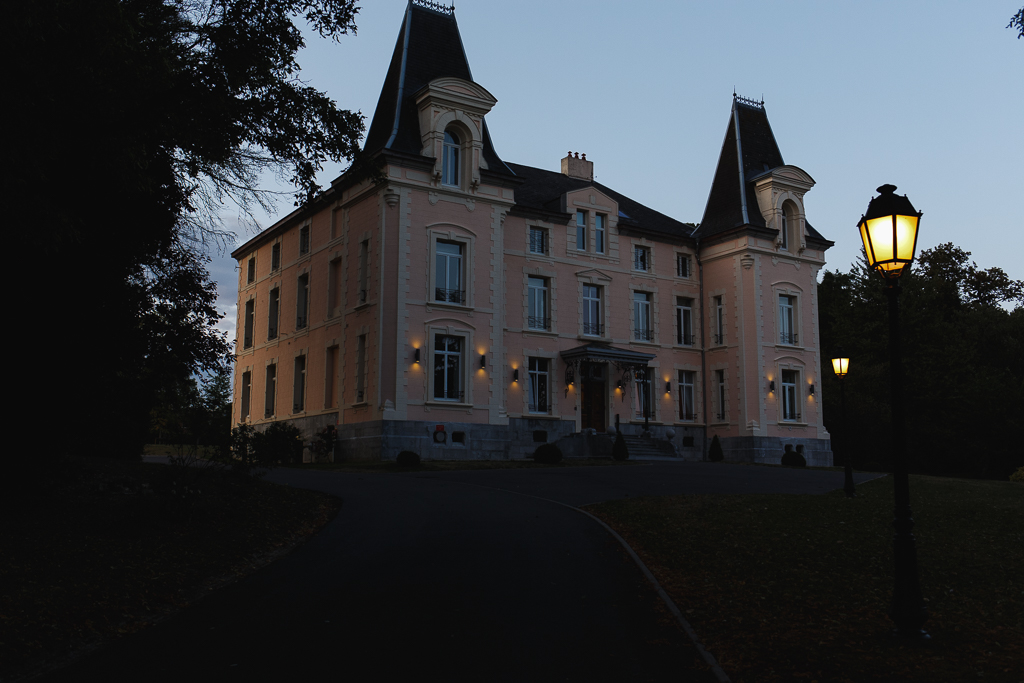 mariage au Château de la Marlière Fourmies Nord vu sur le château au soir