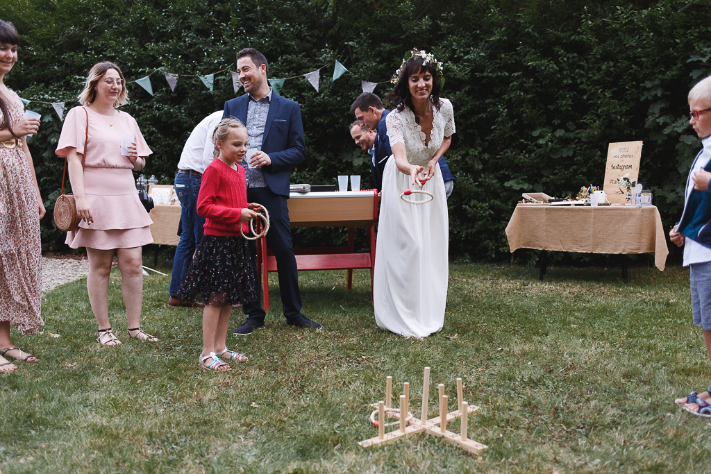 Jeux de société en extérieur jardin vin d'honneur mariage champêtre Belgique