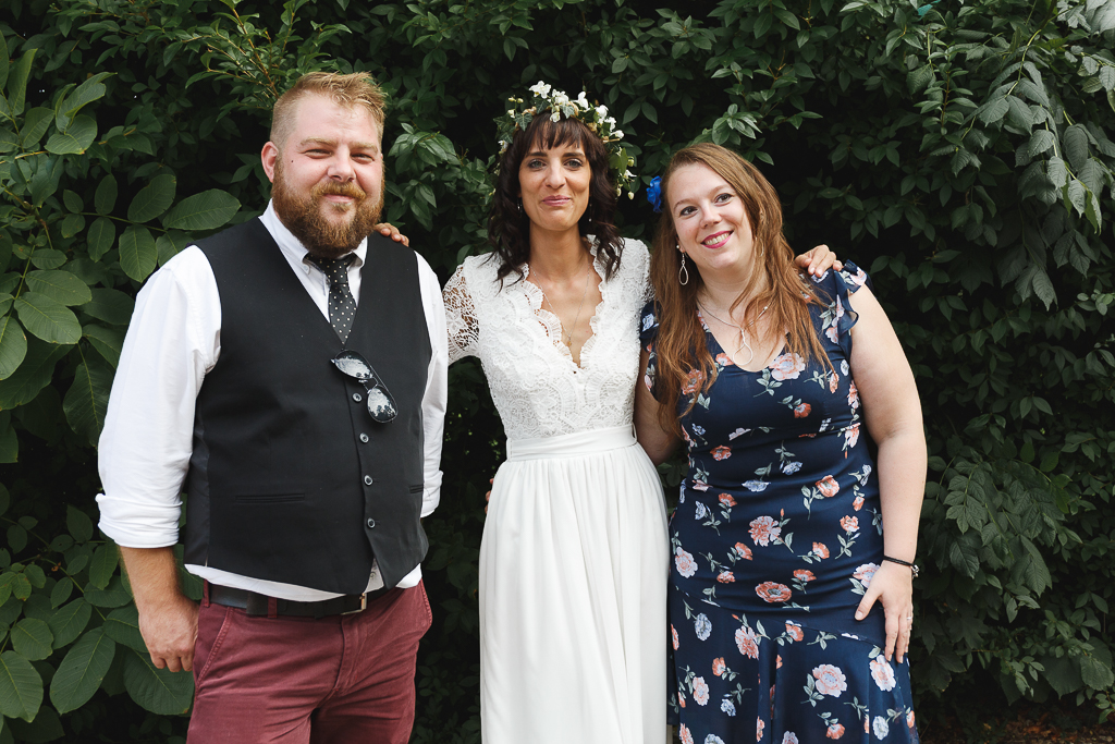 Portrait de la mariée et des témoins mariage Orchies Tournai 