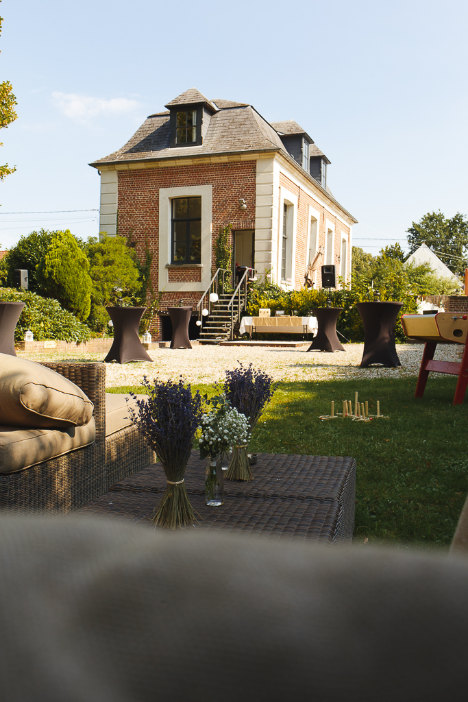 vue sur la Ragotière à Froyennes jardin pour réception de mariage dans l'esprit guinguette 