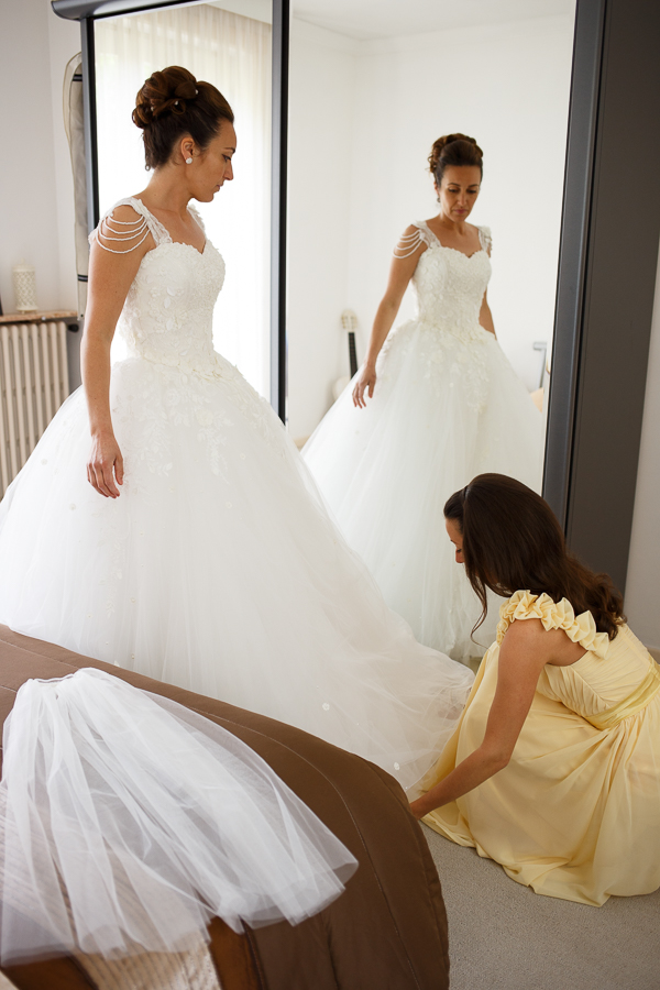 photo de la mariée habillage reportage mariage franco-américain