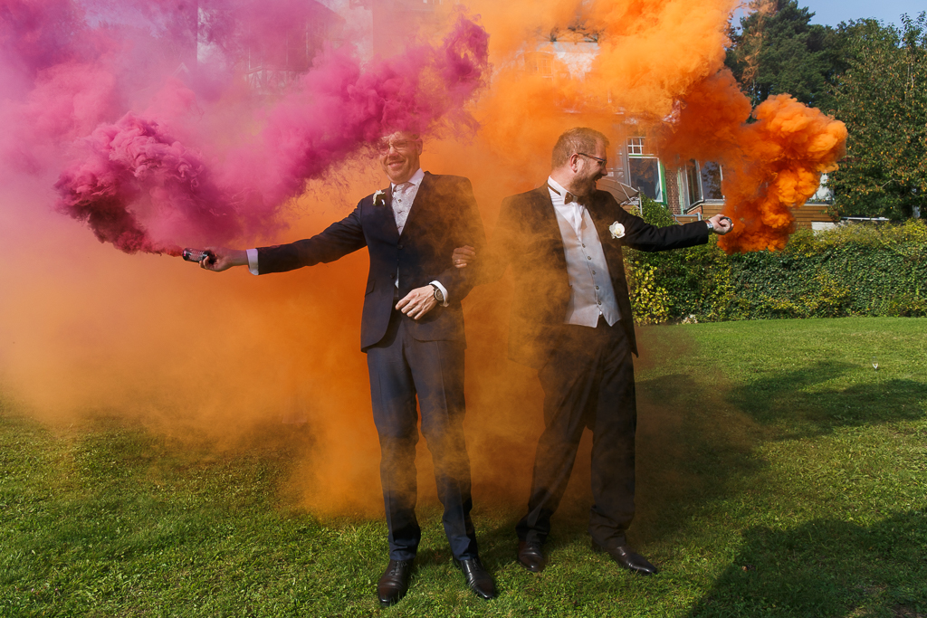 Fumigènes mariage à Cassel à la Grande Maison